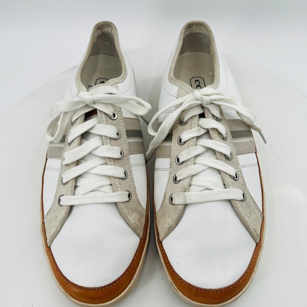 Coach Brad Women's Fashion Sneakers Lace Up White Leather Shoes Size 13M - Picture 4 of 13